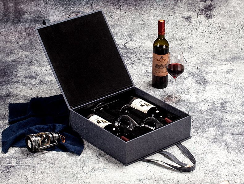 高檔雙支皮酒盒配酒杯2隻︱Classic Wine Gift Box (Double) with 2 wine glasses